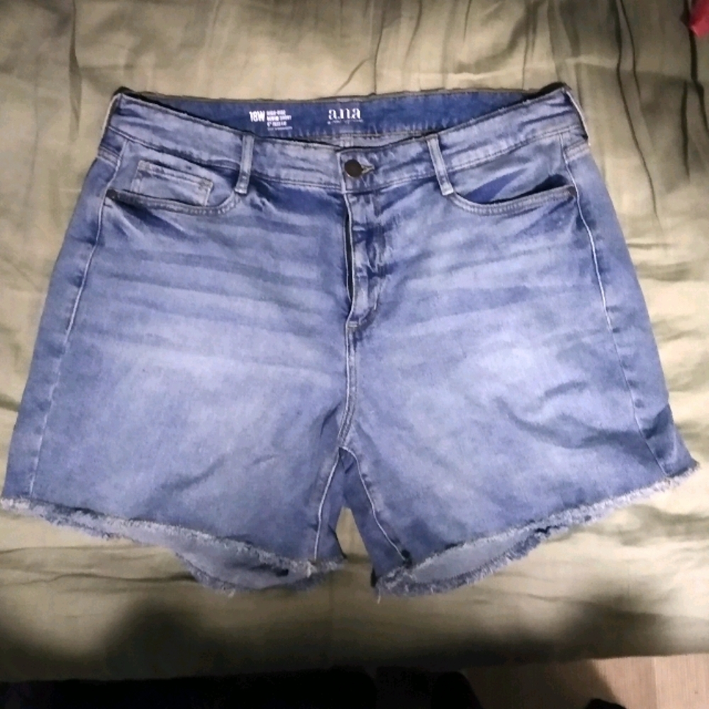 a.n.a. 6" inseam Denim Cutoff Hi Rise Shorts